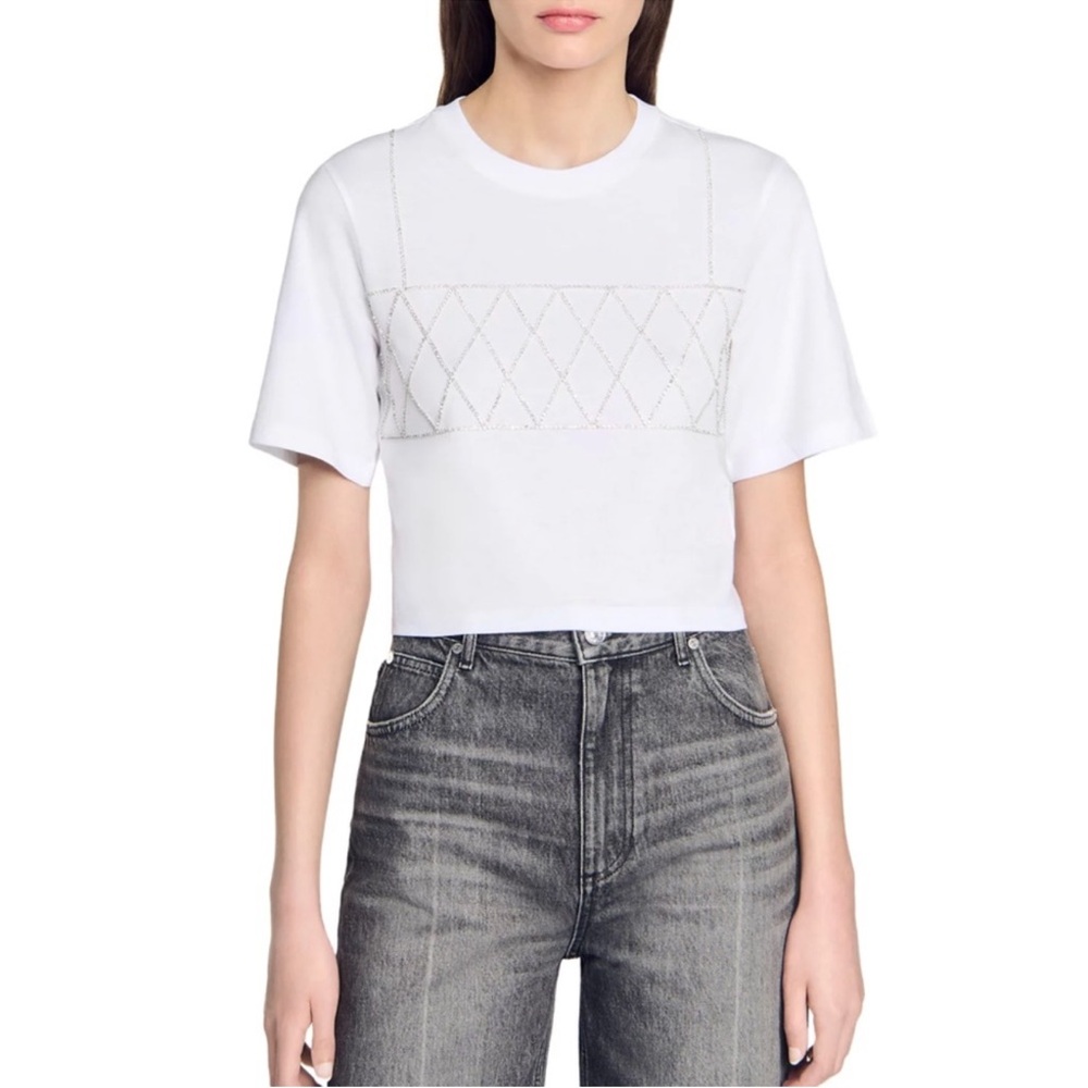 Sandro diamonded crop top